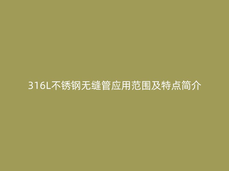 316L荣耀足球官网无缝管应用范围及特点简介