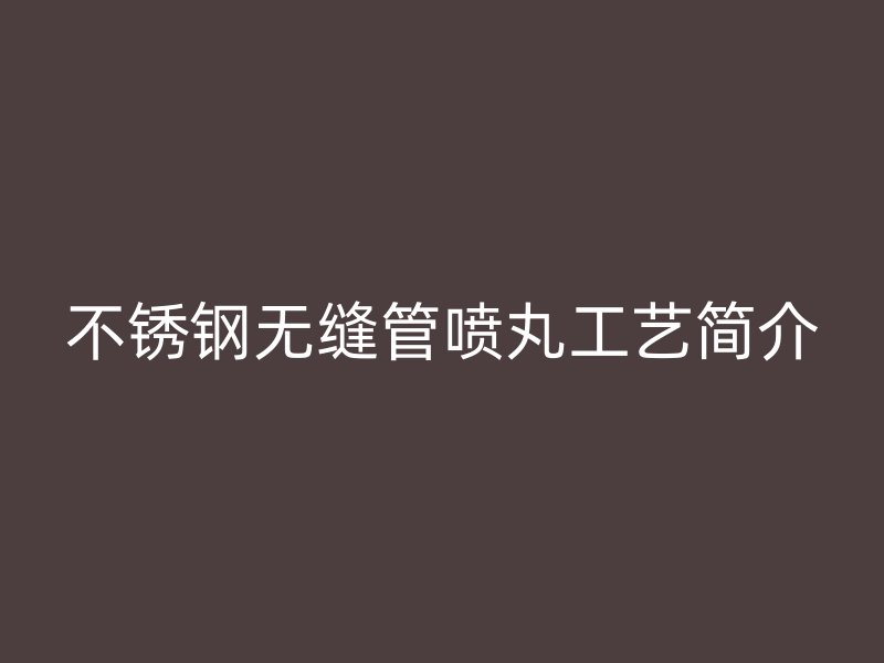 荣耀足球官网无缝管喷丸工艺简介