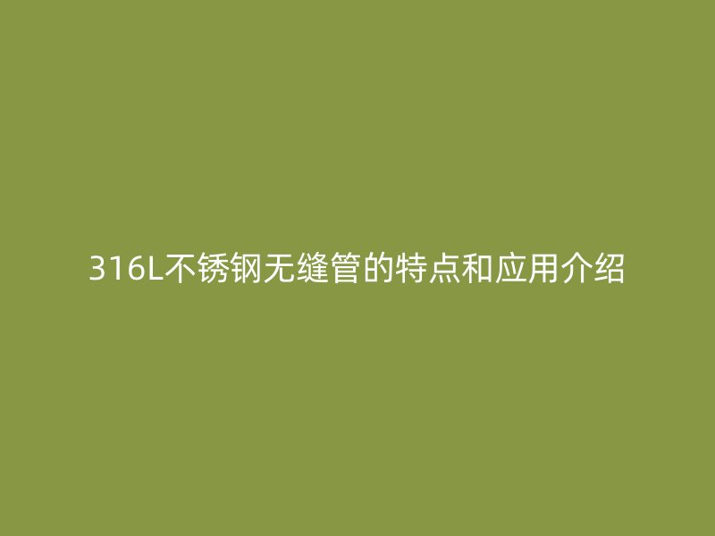 316L荣耀足球官网无缝管的特点和应用介绍