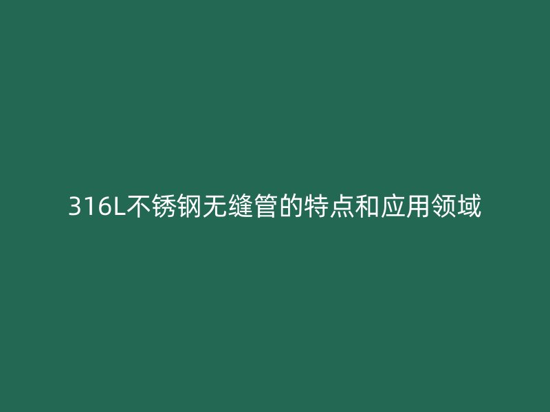 316L荣耀足球官网无缝管的特点和应用领域